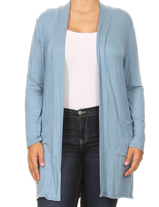 Plus size Knee length duster cardigan