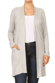 Women's Plus Size Loose Fit Knee Length Duster Cardigan