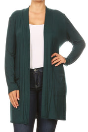 Women's Plus Size Loose Fit Knee Length Duster Cardigan