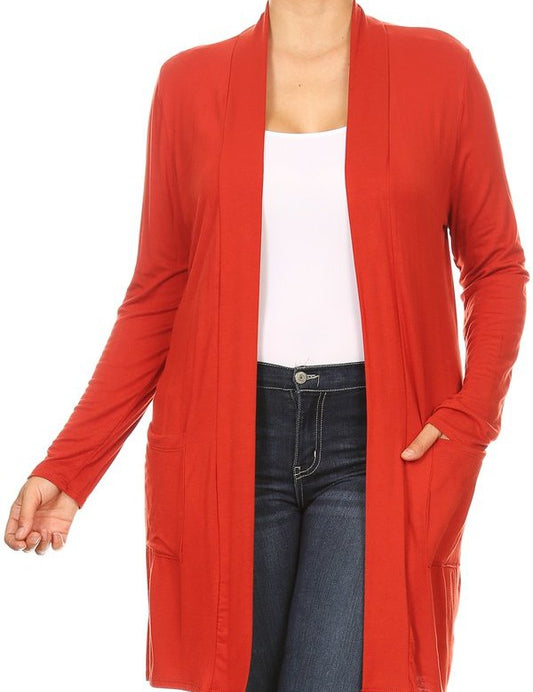 Plus size Knee length duster cardigan