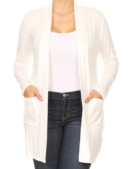 Plus size Knee length duster cardigan