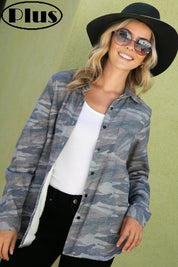 Women's  Camouflage Button Down Flannel Shirt