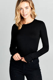 Women's Ribbed Long Sleeve Cropped Top