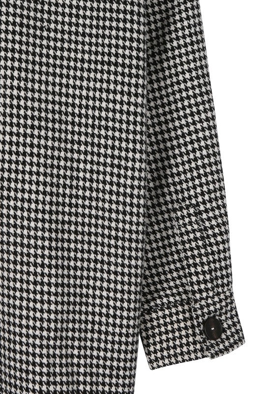 Women's Houndstooth Long Shacket