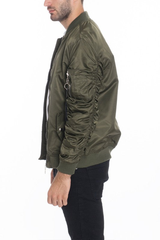 Men's Casual Lined MA-1 Bomber Jacket