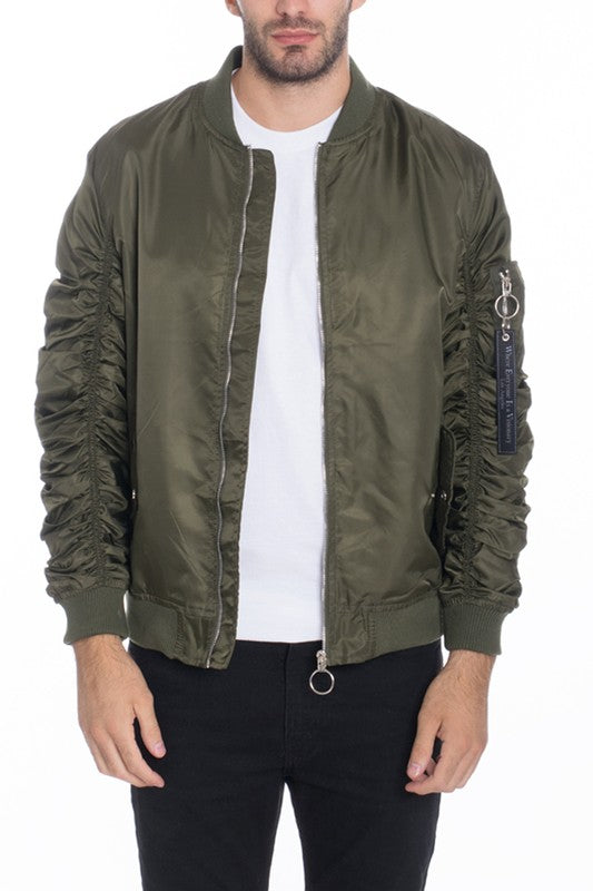 Men's Casual Lined MA-1 Bomber Jacket