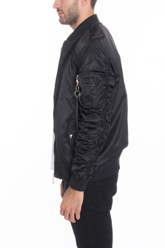 Men's Casual Lined MA-1 Bomber Jacket