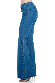 Women's High Waist Wide Leg Flare Denim Pants