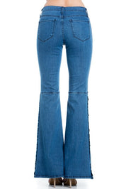 Women's High Waist Wide Leg Flare Denim Pants