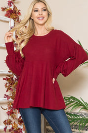 Women's Casual Soft Knit Babydoll Sweater