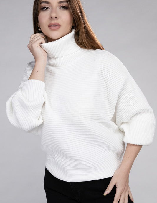 Viscose Dolman Sleeve Turtleneck Sweater