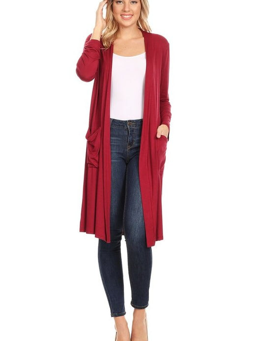 Solid duster cardigan in a loose fit