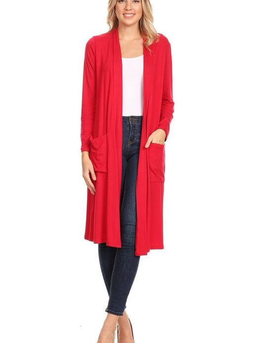 Solid duster cardigan in a loose fit