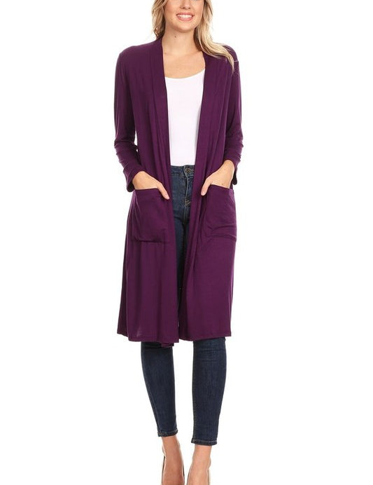 Solid duster cardigan in a loose fit