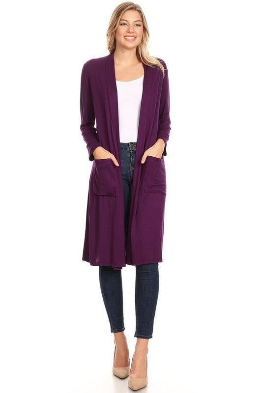 Solid duster cardigan in a loose fit