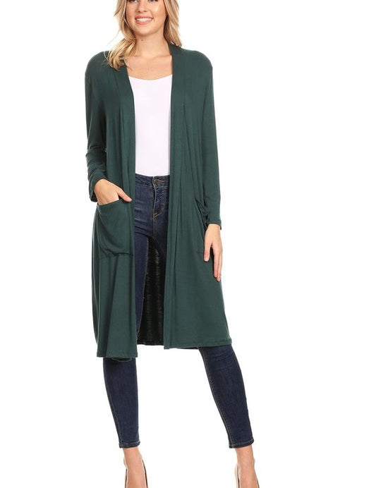 Solid duster cardigan in a loose fit