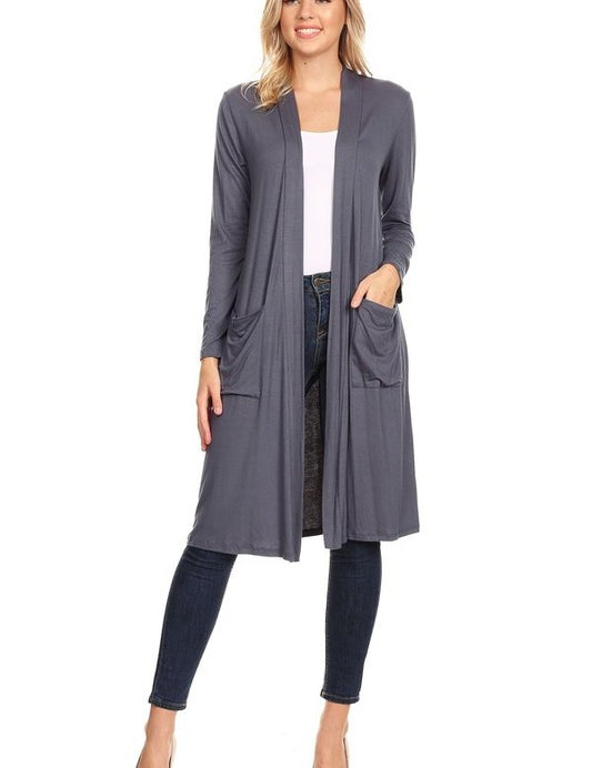 Solid duster cardigan in a loose fit