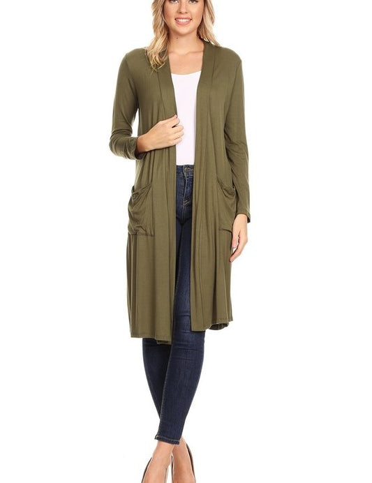 Solid duster cardigan in a loose fit