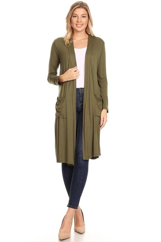 Solid duster cardigan in a loose fit