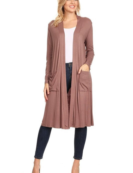 Solid duster cardigan in a loose fit