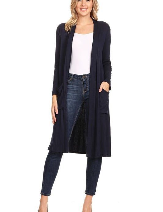 Solid duster cardigan in a loose fit