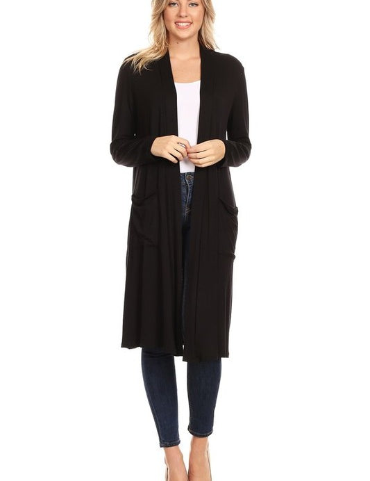 Solid duster cardigan in a loose fit