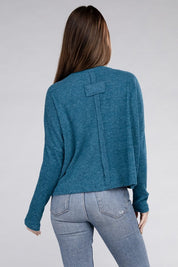 Women's Cozy Ribbed Dolman Long Sleeve Sweater