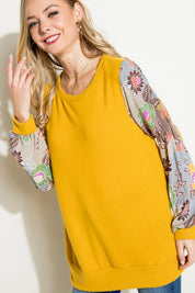 Plus Size Relaxed Floral Mix Tunic Top