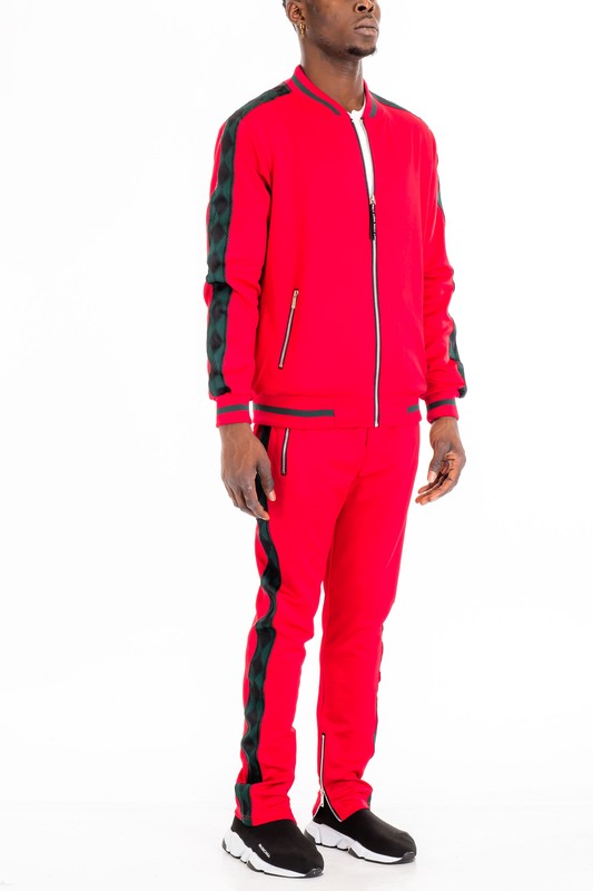 Men's Full Zip Diamond Tape Track Suit