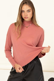 Women's Cozy High-Neckline Relaxed Sweater