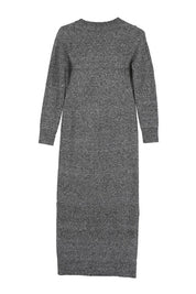 Women's Fitted V-Neck Sweater Maxi Dress