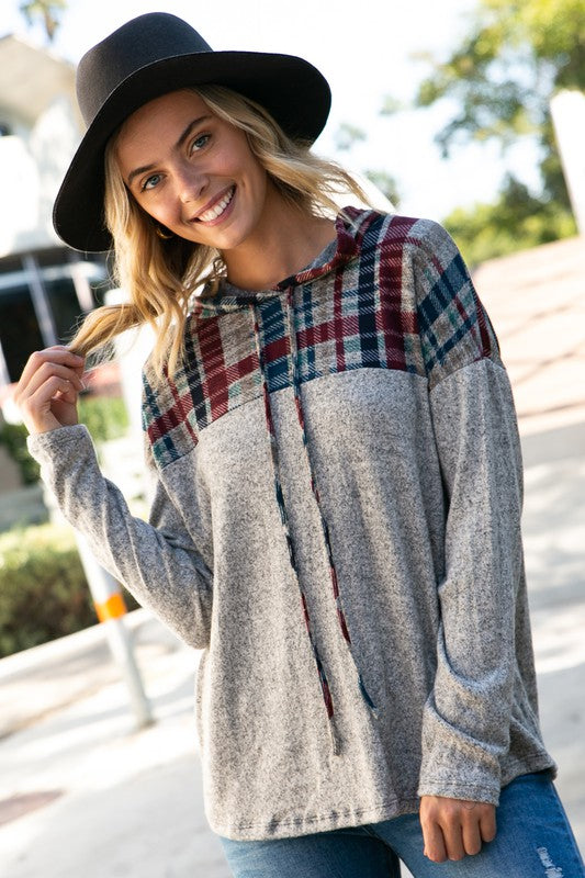 Women's Plaid Mixed Sweatshirts