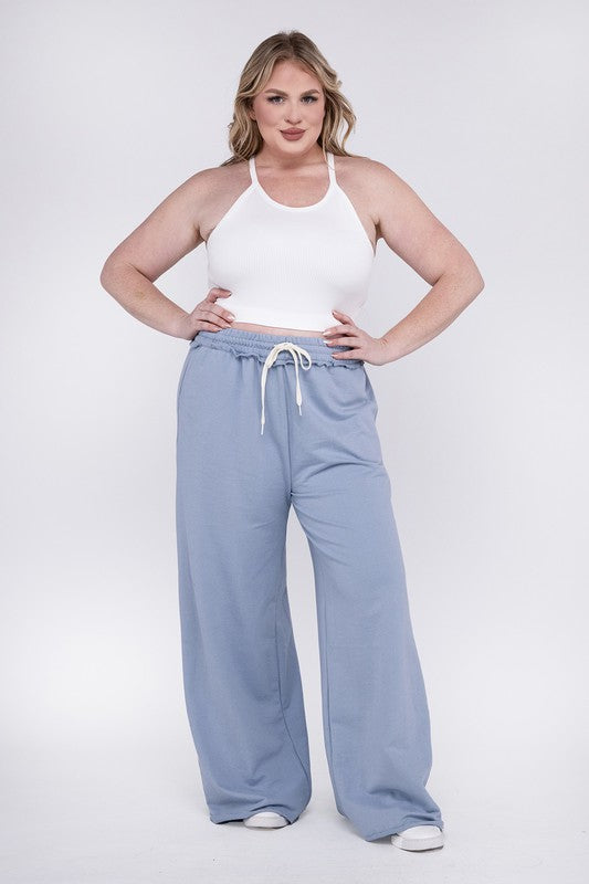 Women's Plus Relaxed Fit French Terry Drawstring Pants