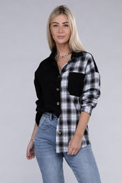 Women's Plaid Drop Shoulder Shacket