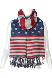 Unisex Casual USA Flag Fringe Scarf