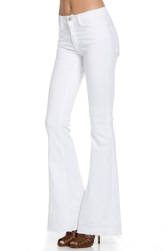 Women's Mid Rise Flare Bell Bottom Jeans