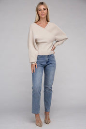 Women's Viscose Cross Wrap Pullover Sweater