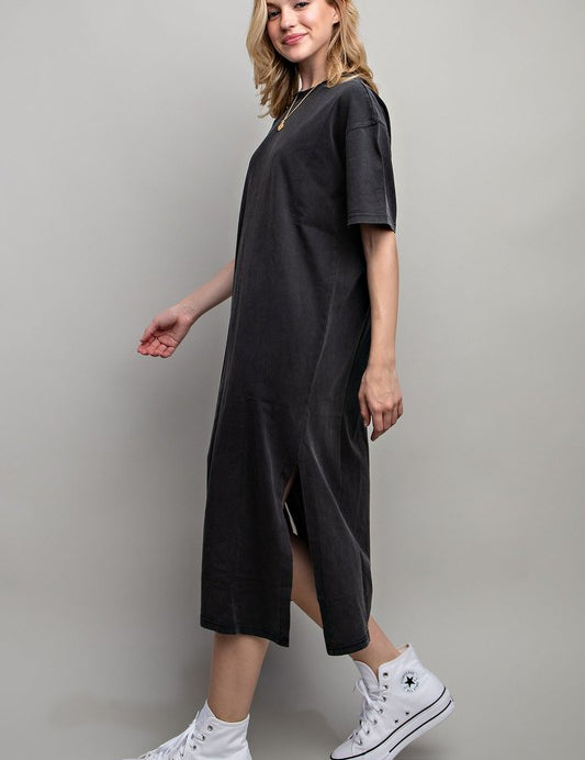 Women's Casual Loose Fit Cotton Midi Dress