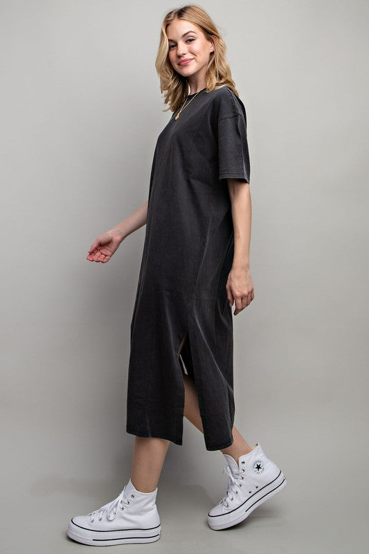 Women's Casual Loose Fit Cotton Midi Dress