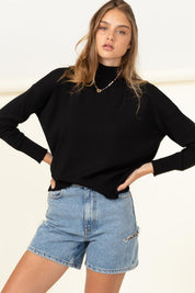 Women's Cozy High-Neckline Relaxed Sweater