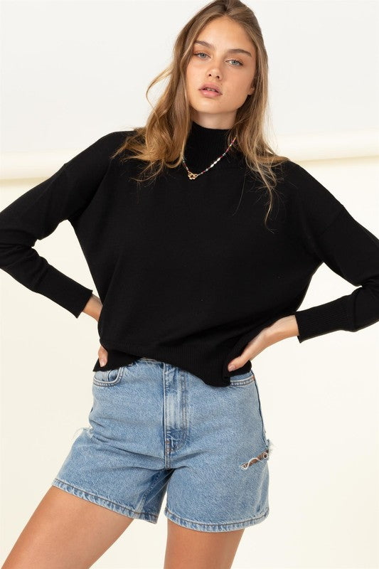 Women's Cozy High-Neckline Relaxed Sweater