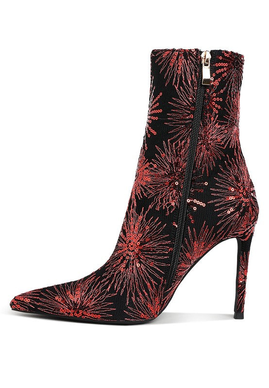 Women's Sequin Embellished Stiletto Boots