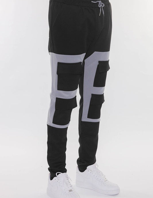 COLOR BLOCK CARGO TRACK PANT