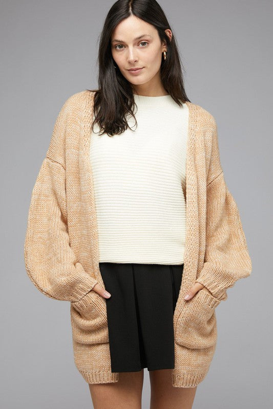 Women's Relaxed Knit Long Sleeve Cardigan with Pockets