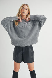 Women's Relaxed Knit Sweater with Scoop Neckline