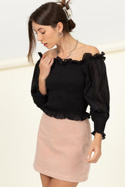 Women's Off-the-Shoulder Smocked Top