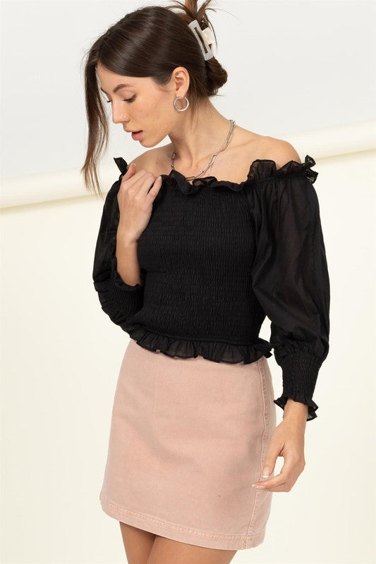 Women's Off-the-Shoulder Smocked Top