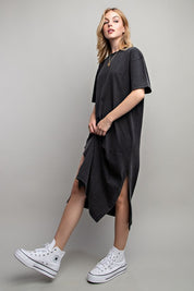 Women's Casual Loose Fit Cotton Midi Dress