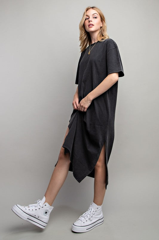 Women's Casual Loose Fit Cotton Midi Dress