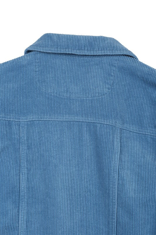 Women's Frayed Corduroy Button-Up Jacket